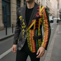 Hawaii Maoli Spirit Blazer Kakau Pattern With Flower Lei - Polynesian Pride