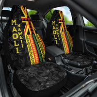 Hawaii Maoli Spirit Car Seat Cover Kakau Pattern With Flower Lei - Polynesian Pride