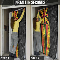 Hawaii Maoli Spirit Door Cover Kakau Pattern With Flower Lei - Polynesian Pride