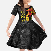 Hawaii Maoli Spirit Family Matching Mermaid Dress and Hawaiian Shirt Kakau Pattern With Flower Lei - Polynesian Pride