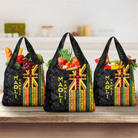 Hawaii Maoli Spirit Grocery Bag Kakau Pattern With Flower Lei - Polynesian Pride