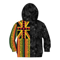 Hawaii Maoli Spirit Kid Hoodie Kakau Pattern With Flower Lei - Polynesian Pride