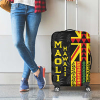 Hawaii Maoli Spirit Luggage Cover Kakau Pattern With Flower Lei - Polynesian Pride