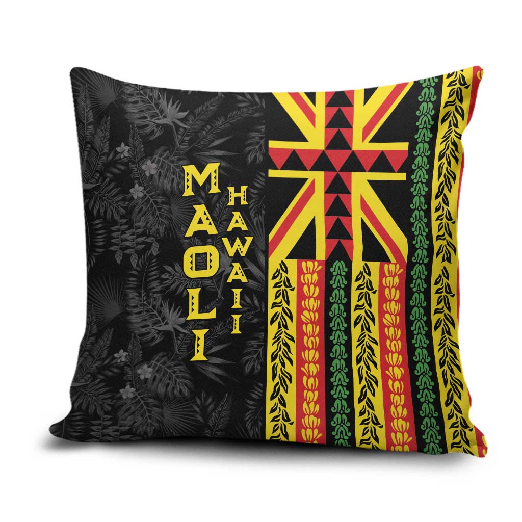 Hawaii Maoli Spirit Pillow Cover Kakau Pattern With Flower Lei - Polynesian Pride