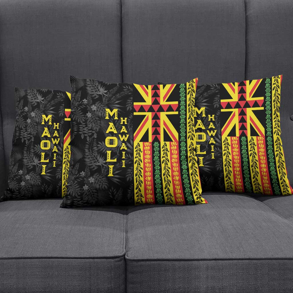 Hawaii Maoli Spirit Pillow Cover Kakau Pattern With Flower Lei - Polynesian Pride