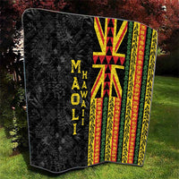 Hawaii Maoli Spirit Quilt Kakau Pattern With Flower Lei - Polynesian Pride