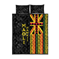 Hawaii Maoli Spirit Quilt Bed Set Kakau Pattern With Flower Lei - Polynesian Pride