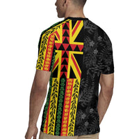 Hawaii Maoli Spirit Rugby Jersey Kakau Pattern With Flower Lei - Polynesian Pride