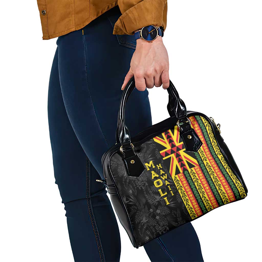 Hawaii Maoli Spirit Shoulder Handbag Kakau Pattern With Flower Lei - Polynesian Pride