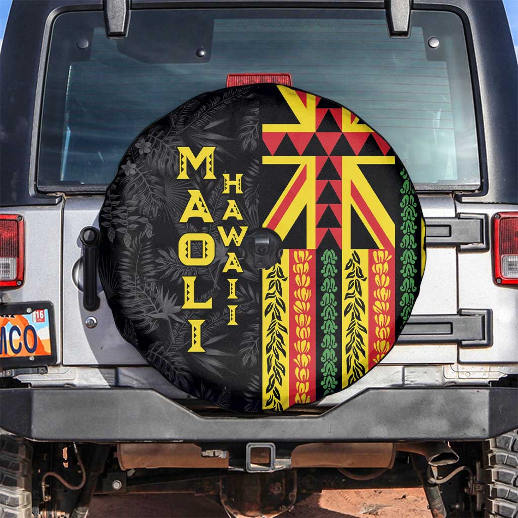 Hawaii Maoli Spirit Spare Tire Cover Kakau Pattern With Flower Lei - Polynesian Pride