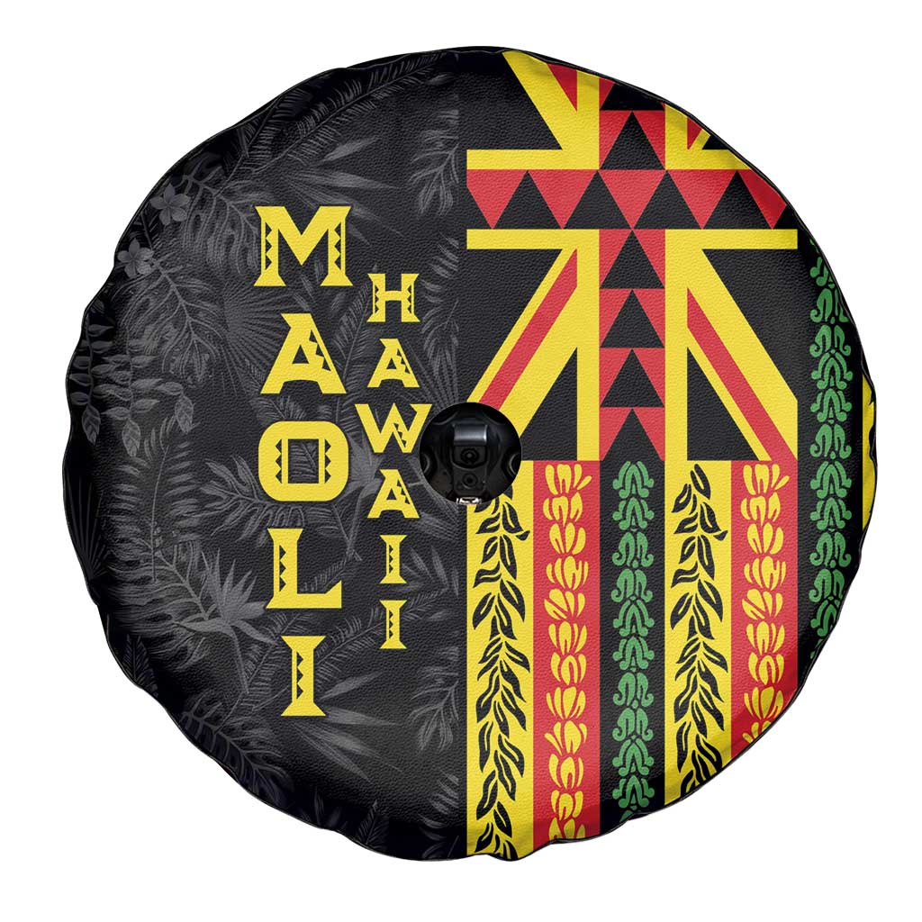 Hawaii Maoli Spirit Spare Tire Cover Kakau Pattern With Flower Lei - Polynesian Pride