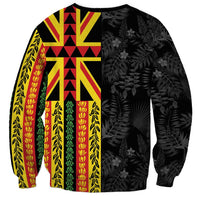 Hawaii Maoli Spirit Sweatshirt Kakau Pattern With Flower Lei - Polynesian Pride