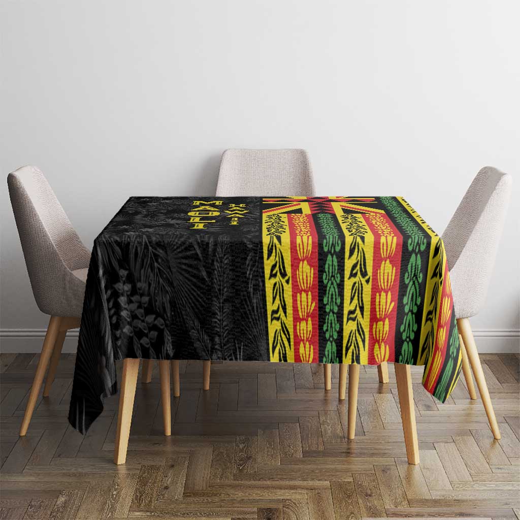 Hawaii Maoli Spirit Tablecloth Kakau Pattern With Flower Lei - Polynesian Pride