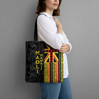 Hawaii Maoli Spirit Tote Bag Kakau Pattern With Flower Lei - Polynesian Pride