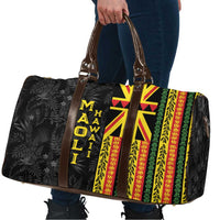 Hawaii Maoli Spirit Travel Bag Kakau Pattern With Flower Lei - Polynesian Pride