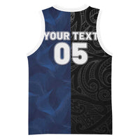 France And New Zealand Rugby Custom Basketball Jersey Les Bleus Rooster With Maori Tiki - Polynesian Pride