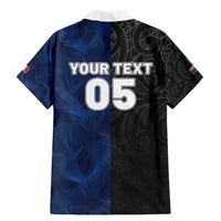 France And New Zealand Rugby Custom Family Matching Mermaid Dress and Hawaiian Shirt Les Bleus Rooster With Maori Tiki - Polynesian Pride