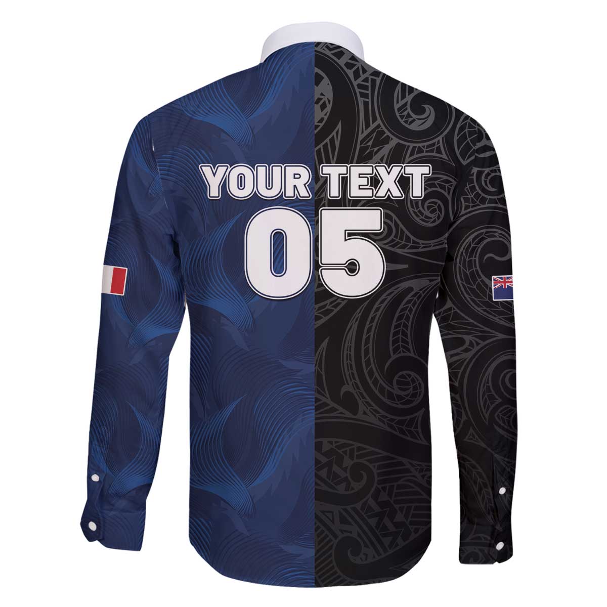 France And New Zealand Rugby Custom Family Matching Off The Shoulder Long Sleeve Dress and Hawaiian Shirt Les Bleus Rooster With Maori Tiki - Polynesian Pride