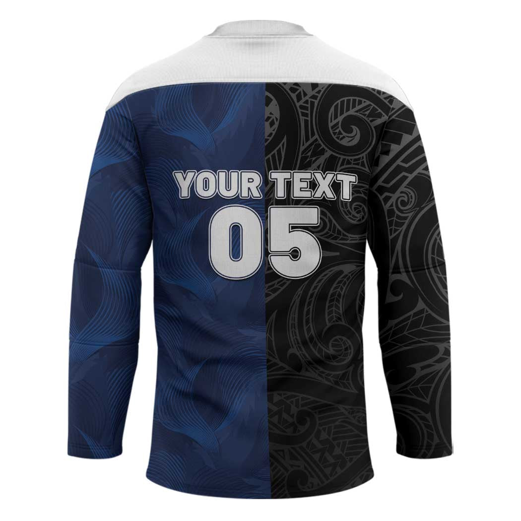 France And New Zealand Rugby Custom Hockey Jersey Les Bleus Rooster With Maori Tiki - Polynesian Pride