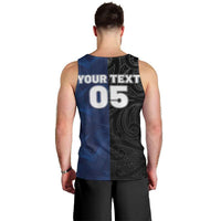 France And New Zealand Rugby Custom Men Tank Top Les Bleus Rooster With Maori Tiki - Polynesian Pride