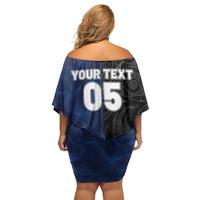 France And New Zealand Rugby Custom Off Shoulder Short Dress Les Bleus Rooster With Maori Tiki - Polynesian Pride