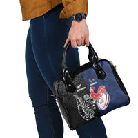 France And New Zealand Rugby Shoulder Handbag Les Bleus Rooster With Maori Tiki - Polynesian Pride