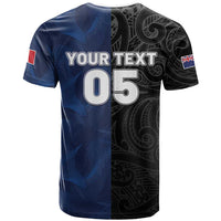 France And New Zealand Rugby Custom T Shirt Les Bleus Rooster With Maori Tiki - Polynesian Pride