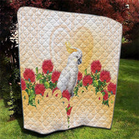 New Zealand Aotearoa Cockatoo Quilt Maori Pattern With Pohutukawa Flowers LT05 - Polynesian Pride