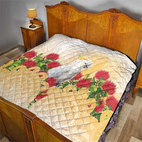New Zealand Aotearoa Cockatoo Quilt Maori Pattern With Pohutukawa Flowers LT05 - Polynesian Pride