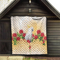 New Zealand Aotearoa Cockatoo Quilt Maori Pattern With Pohutukawa Flowers LT05 - Polynesian Pride