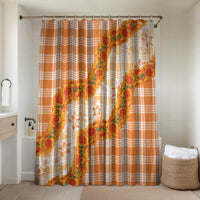 Orange Hawaii Palaka Bathroom Set Hawaiian Ilima Lei LT05 Shower Curtain Only Orange - Polynesian Pride