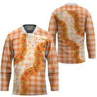 Orange Hawaii Palaka Hockey Jersey Hawaiian Ilima Lei LT05 - Polynesian Pride