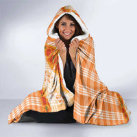 Orange Hawaii Palaka Hooded Blanket Hawaiian Ilima Lei