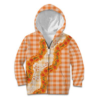 Orange Hawaii Palaka Kid Hoodie Hawaiian Ilima Lei