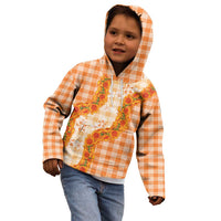 Orange Hawaii Palaka Kid Hoodie Hawaiian Ilima Lei