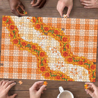 Orange Hawaii Palaka Puzzle Hawaiian Ilima Lei LT05 - Polynesian Pride