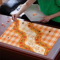 Orange Hawaii Palaka Puzzle Hawaiian Ilima Lei LT05 - Polynesian Pride