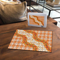 Orange Hawaii Palaka Puzzle Hawaiian Ilima Lei LT05 - Polynesian Pride