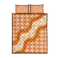 Orange Hawaii Palaka Quilt Bed Set Hawaiian Ilima Lei LT05 - Polynesian Pride