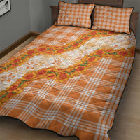 Orange Hawaii Palaka Quilt Bed Set Hawaiian Ilima Lei LT05 - Polynesian Pride