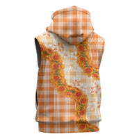 Orange Hawaii Palaka Sleeveless Hoodie Hawaiian Ilima Lei LT05 - Polynesian Pride