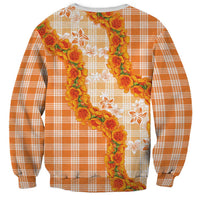 Orange Hawaii Palaka Sweatshirt Hawaiian Ilima Lei