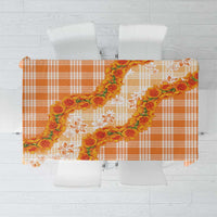 Orange Hawaii Palaka Tablecloth Hawaiian Ilima Lei