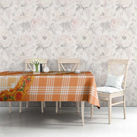 Orange Hawaii Palaka Tablecloth Hawaiian Ilima Lei