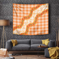 Orange Hawaii Palaka Tapestry Hawaiian Ilima Lei