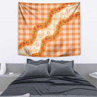 Orange Hawaii Palaka Tapestry Hawaiian Ilima Lei