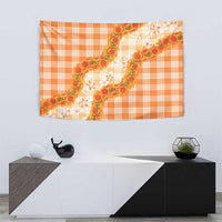 Orange Hawaii Palaka Tapestry Hawaiian Ilima Lei