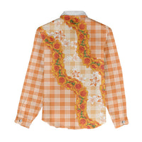 Orange Hawaii Palaka Women Casual Shirt Hawaiian Ilima Lei LT05 - Polynesian Pride