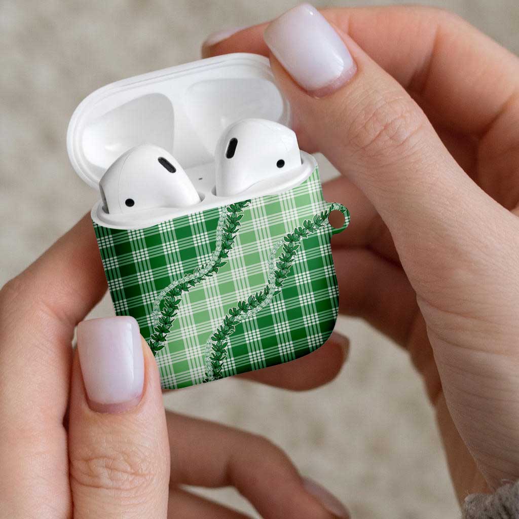 Green Hawaii Palaka AirPods Case Hawaiian Pikake Lei
