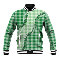 Green Hawaii Palaka Baseball Jacket Hawaiian Pikake Lei LT05 Unisex Green - Polynesian Pride
